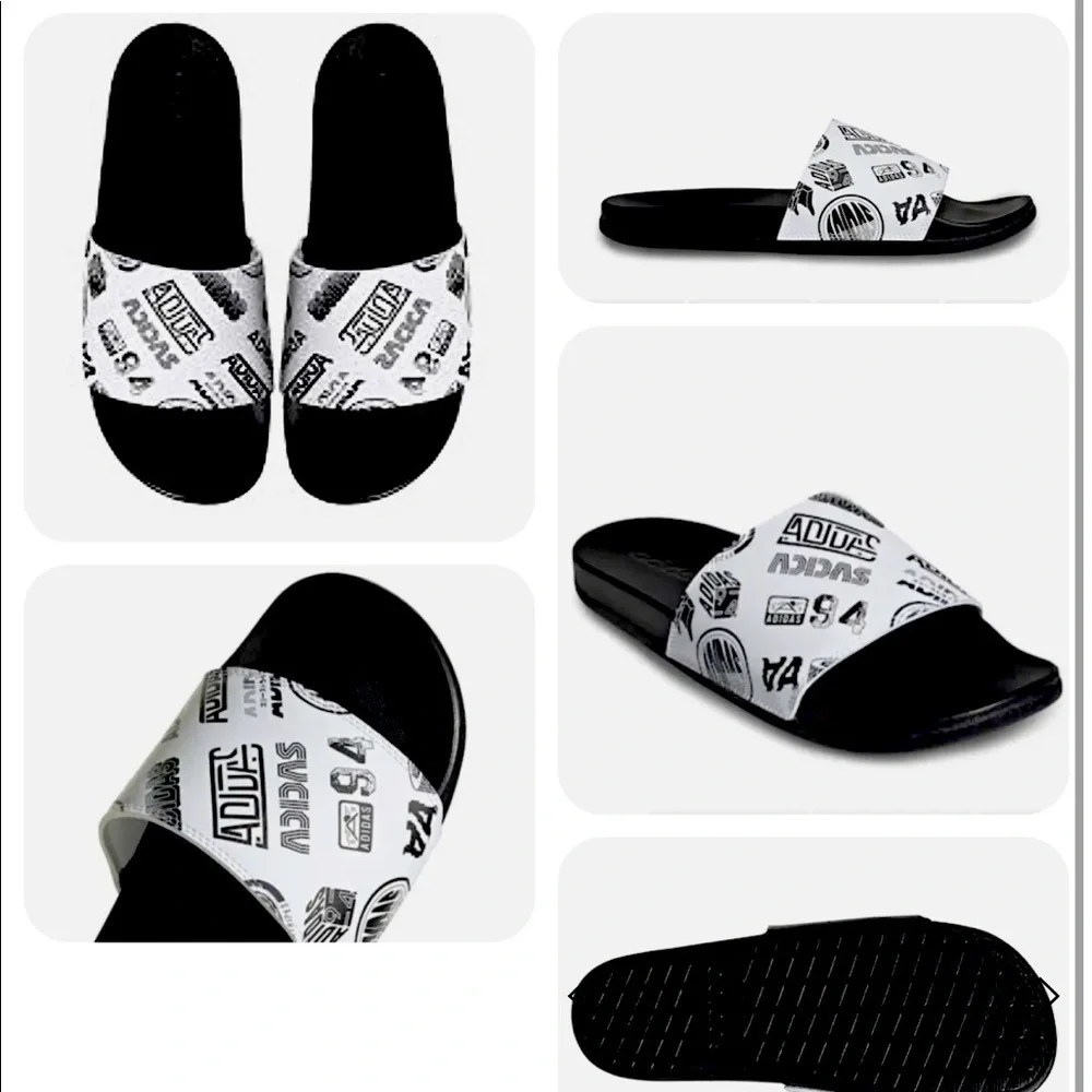 NEW Adidas Mens Sandals Essentials Adilette Comfort Open Toe Slides Fz17…